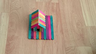 How To Make Color Full Popsicle Stick House | Mini House