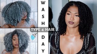 TYPE 4 HAIR WASH DAY USING ONLY NEW PRODUCTS | DisisReyRey