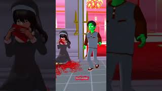 Hantu monster MiO Twin kembar Nun👣 Sakura School Simulator Horror Ding Dong#shorts #viral #sojamere