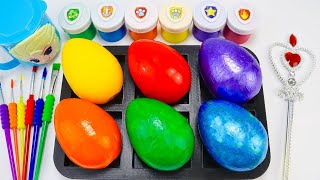 Satisfying Video | DIY How to Create Rainbow Giant Eggs by Mixing Beads and Cutting | ASMR