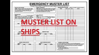 MUSTER LIST ONBOARD SHIPS