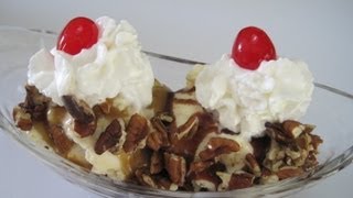 CLASSIC TURTLE SUNDAE - How to make Chocolate and Caramel Sauce TURTLE SUNDAE