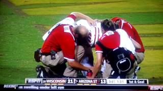 Michael Caputa faking injury 9/14/13 Wisc. vs. ASU