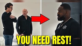 Dana White and Hunter telling Jon Jones that he's OUT FOR A YEAR!