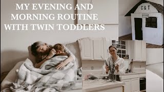 My evening and morning routine as a SAHM with 1 year old twins | Cardboard house renovations