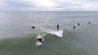 朝の波状況　伊良湖　サーフィン　波情報　ドローン