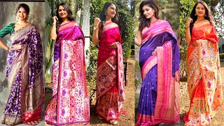 pure silk Saree Design | Designer Silk Sarees | Silk Saree Ideas | Silk Sarees #saree #sarees
