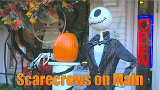 Scarecrows Take Over Main Street in Wethersfield: A Charming and Spooky Sight!