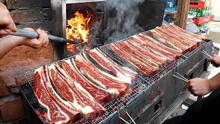 Amazing! TOP3 BBQ. A delicious cave BBQ baked by a man who makes his own charcoal./ KoreanStreetFood