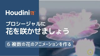 【Houdini初心者必見】（hipファイル配布） プロシージャルに花を咲かせましょう 6. 複数の花のアニメーションを作る