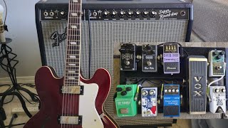 trying out tones with Super Reverb (Epiphone Riviera)