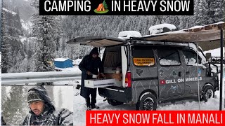 CAMPING IN HEAVY SNOW FALL ⛄️/ HIMACHAL IN WINTER ❄️ @GillOnWheels