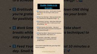 Healthy habits to do everyday #healthyhabits