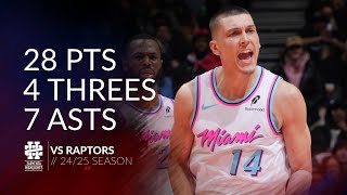 Tyler Herro 28 pts 4 threes 7 asts vs Raptors 24/25 season