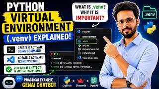 👉 Python Virtual Environment (.venv) Explained | Setup for GenAI Projects (VS Code + Python)