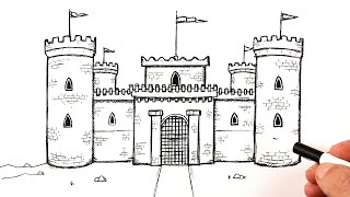 How to draw a Castle easy