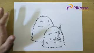 How to Draw a Haystack Easy step by step