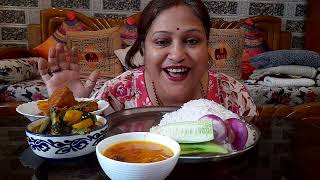 ASMR MUKBANG BIGBITES EATING RICE, DESI TENGRA, SPICY CHICKEN PAYA CURRY AND CHATNI