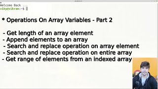 operations on array variables in shell scripting - Part 2 | append elements to an array | replace