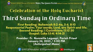 LIVE - CELEBRATION OF THE HOLY EUCHARIST, THIRD SUNDAY in ORDINARY TIME