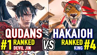 T8 🔥 Qudans (#1 Ranked Devil Jin) vs Hakaioh (#4 Ranked King) 🔥 Tekken 8 High Level Gameplay