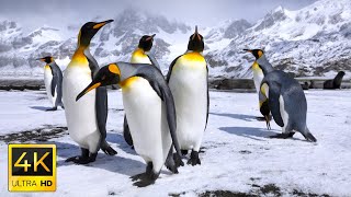 Penguins in 4K / Antartica - Sea Animals With Relaxing Music - Rare & Colorful Sea Life Video