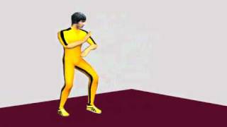 Dummy form in the Air with Bruce Lee's Classic Jumpsuit