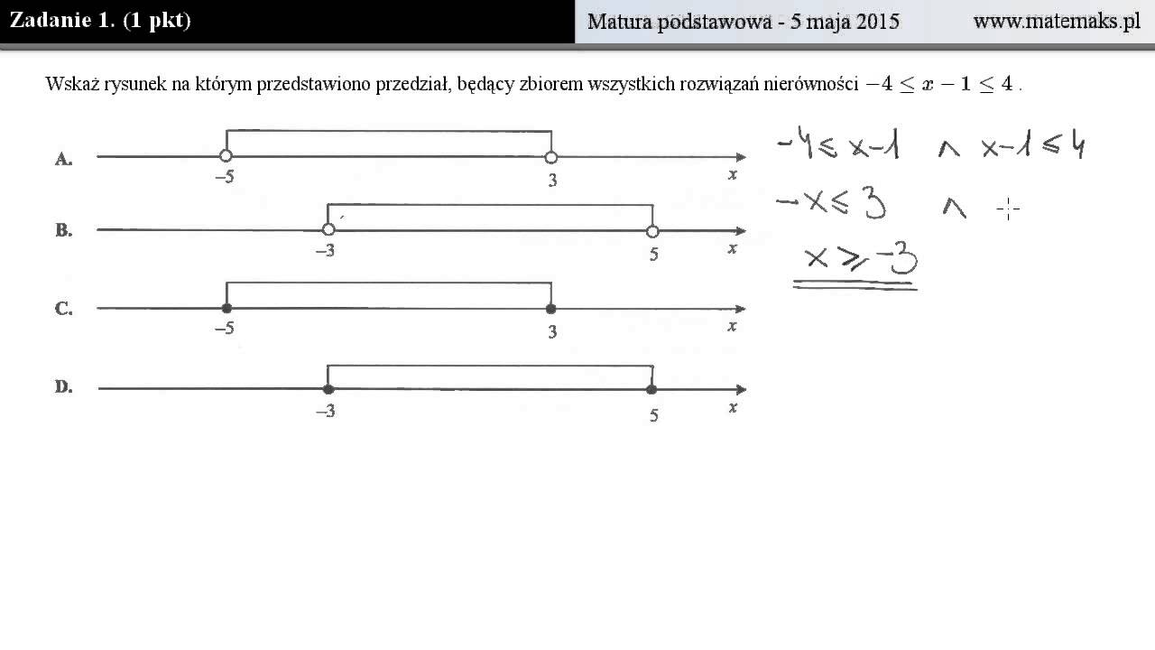 Matura 5 Maj 2015 - Zadanie 1 - YouTube