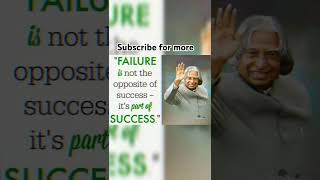 Failure is not the opposite of success APJ Abdul kalam quotes #shortsfeed #ytshorts #subscribenow