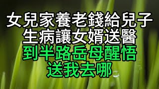 女兒家養老錢給兒子，生病讓女婿送醫，到半路岳母醒悟：送我去哪【花好月圓心語】