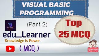 MCQ on VISUAL BASIC PROGRAMMING (Part -2)