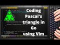 ASMR Coding math Pascal's triangle - GoLang Programming No Talking