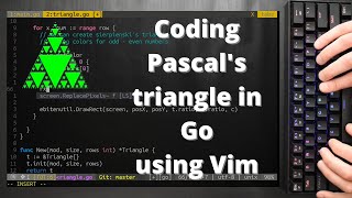 ASMR Coding math Pascal's triangle - GoLang Programming No Talking