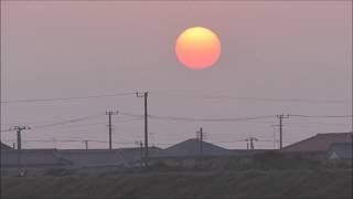 夕陽ライブ0329＠旭市 17:43 月と太陽