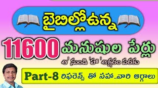 బైబిల్లోఉన్న 1600మంది మనుషుల పేర్లు-వాటి అర్ధాలు||Brother Ravi kumar||piduguralla||