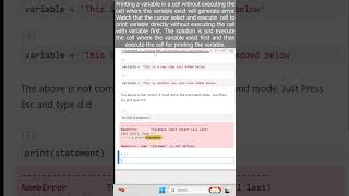 How to Solve Error Python Code in Jupyter Notebook name 'variable' is not defined #shorts #python