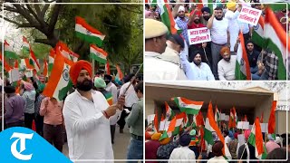 Protest outside British mission in Delhi demanding action against Khalistan supporters of London