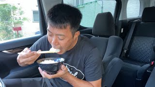 【男一人車中飯】最強どん兵衛かき揚げそば　白ご飯