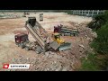 Amazing Huge Land Reclamation Process Power Moving Stones By Komatsu Dozers, Trucks Transport Rocks