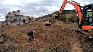 Digging a Basement in slope (1/3) / Kubota KX057-4 Hydrema 912