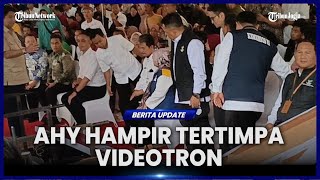 Detik-detik Videotron Ambruk saat AHY akan Beri Sambutan di Rusunawa Rancaekek