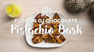 Florida OJ Chocolate Pistachio Bark