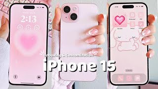 ✨️ iPhone 15 ✨️ 📱| Aesthetic Unboxing & Customization 🎀📦🌸 (ASMR)