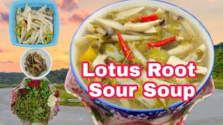 សម្លម្ជូរត្រីឆ្អើរ Best Sour Soup Grilled Fish mix Lotus Root Recipe Delicious Food Cooking Homemade