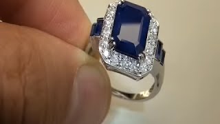 eBay auction 7.32 ct Vintage Sapphire \u0026 Diamond Ring 14kt White Gold - Liquidation