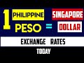 1 PHILIPPINE PESO TO SINGAPORE DOLLAR EXCHANGE RATES TODAY 21 JUNE 2024