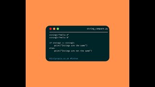 Python Strings - Compare 2 strings in Python