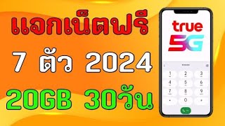 เเจกเน็ตฟรี ทรูมูฟ 7ตัว 20GB 30วัน 2024