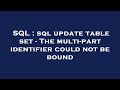 SQL : sql update table set - The multi-part identifier could not be bound