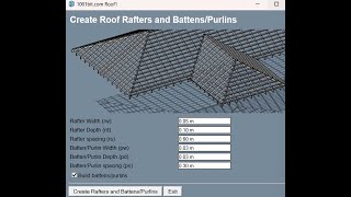 การสร้างโครงหลังคาด้วย Extension 1001bit tools (Sketchup)  EP.2